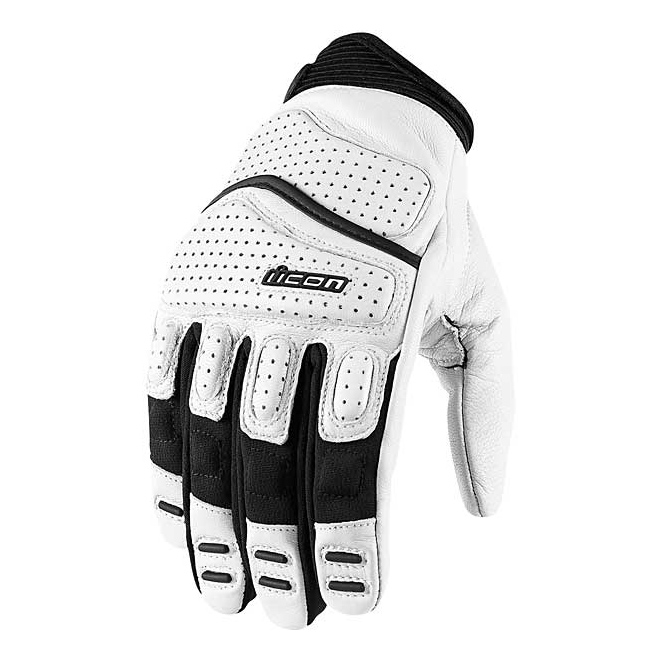 660x660 Icon Men's Super Duty White Leather Gloves