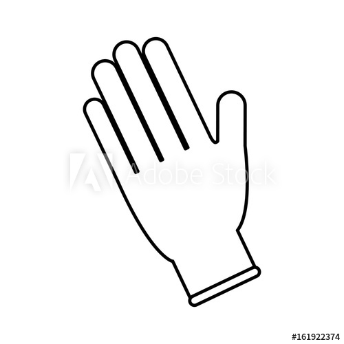 500x500 Safety Gloves Icon Over White Background Industrial Security