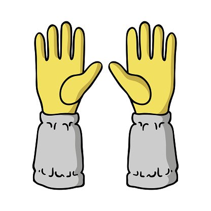 416x416 Beekeeper's Gloves Icon In Cartoon Style Isolated On White Premium