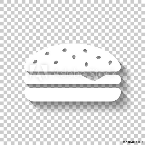 500x500 Hamburger Icon Fast Food White Icon With Shadow On Transparent