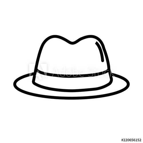 500x500 Line Icon Spy Hat Isolated On White Background Vector