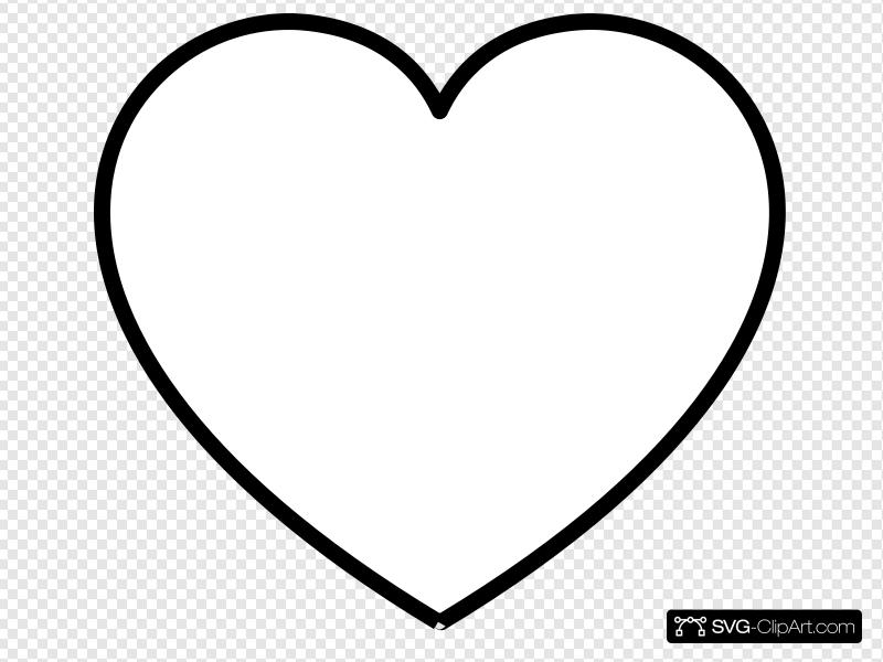 White Heart With Black Outline Clip Art, Icon 800x600 White Heart With Black Outline Clip Art, Icon