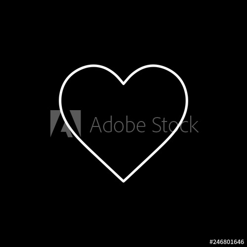 Flat Line Monochrome Heart Icon For Web Sites And Apps Minimal 500x500 Flat Line Monochrome Heart Icon For Web Sites And Apps Minimal