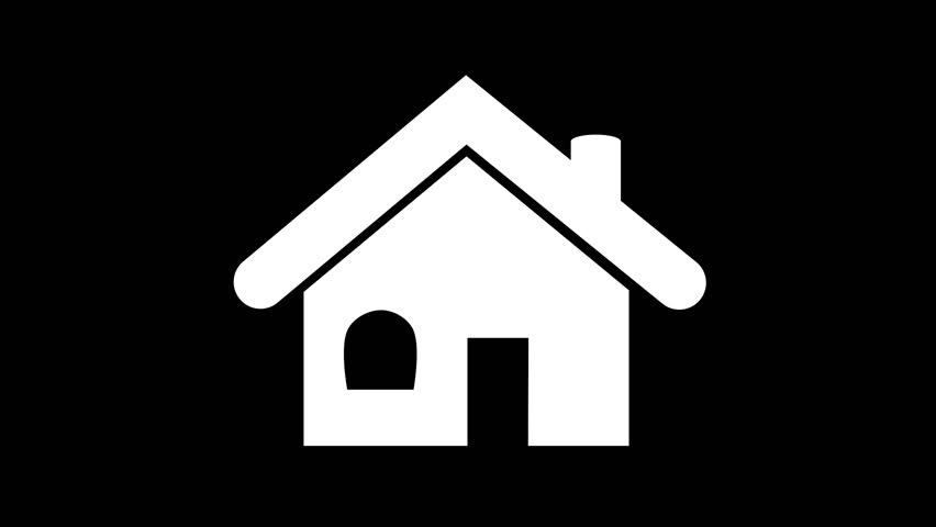 Simple House Icon Black White Stock Footage Video 852x480 Simple House Icon Black White Stock Footage Video