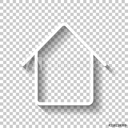 Simple House Icon Linear Symbol, Thin Outline White Icon 500x500 Simple House Icon Linear Symbol, Thin Outline White Icon