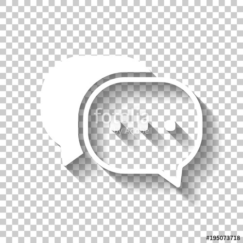 500x500 Chat Icon White Icon With Shadow On Transparent Background Stock