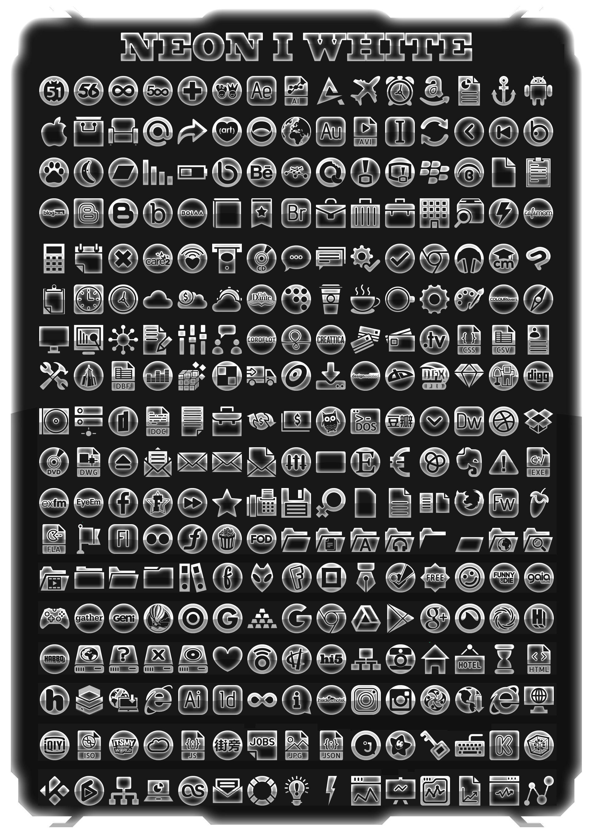 1920x2700 Icon Pack Neoni White