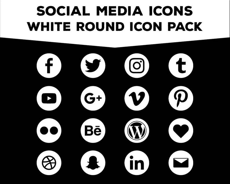 794x636 Social Media Icons Round White Png For Web Blog And Etsy