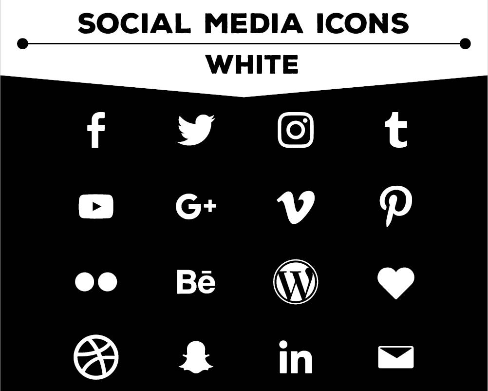 1002x802 Social Media Icons White Icon Pack Png For Web Blog Etsy