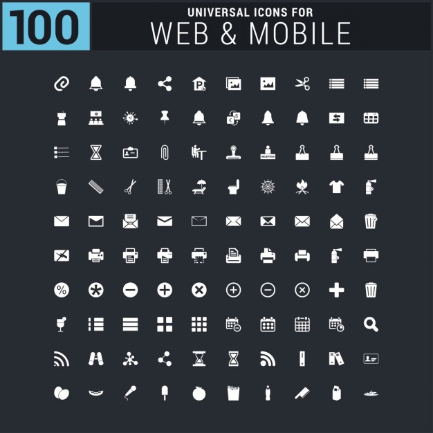 626x626 White Universal Web Icons Set Vector Free Download