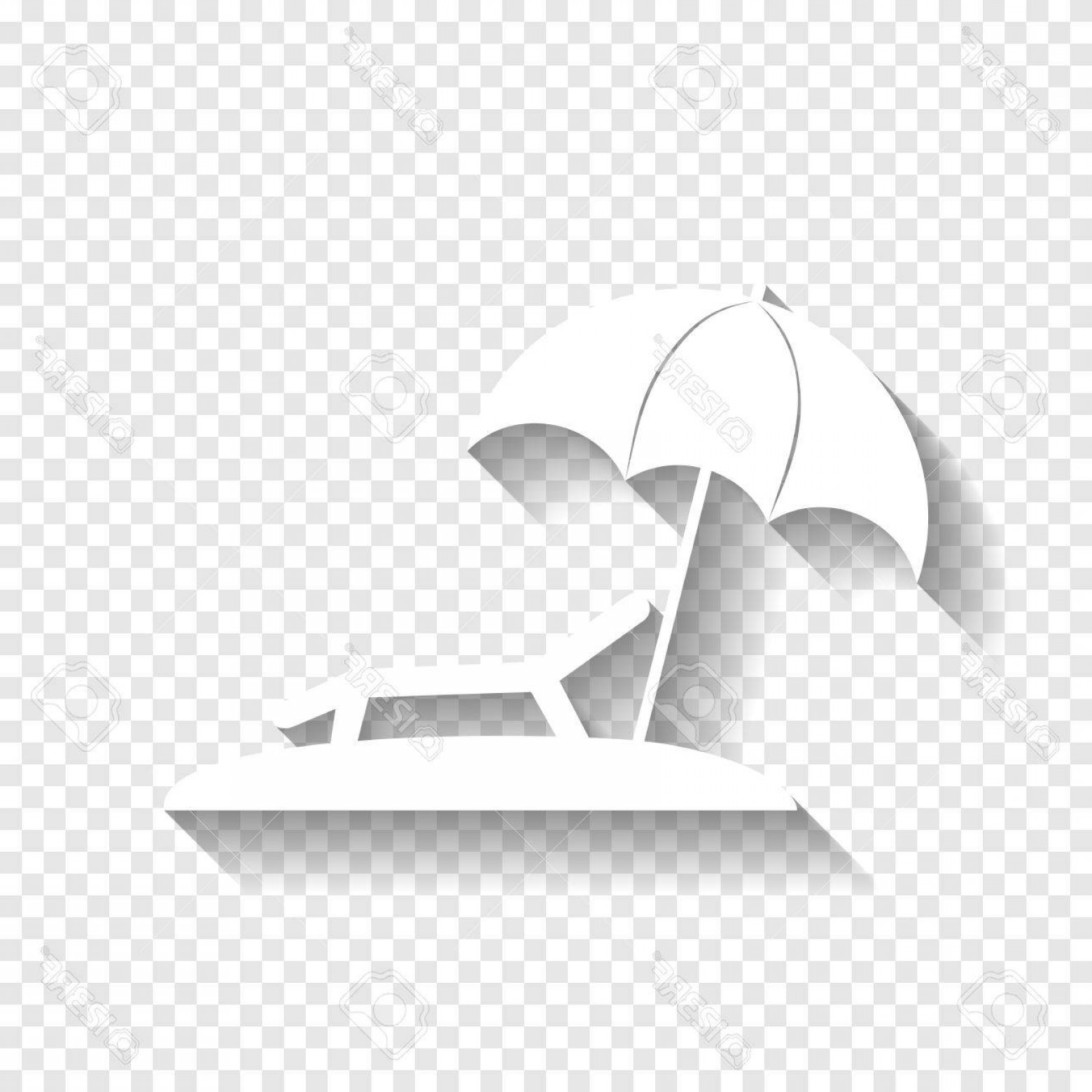 1560x1560 Photostock Vector Tropical Resort Beach Sunbed Chair Sign Vector