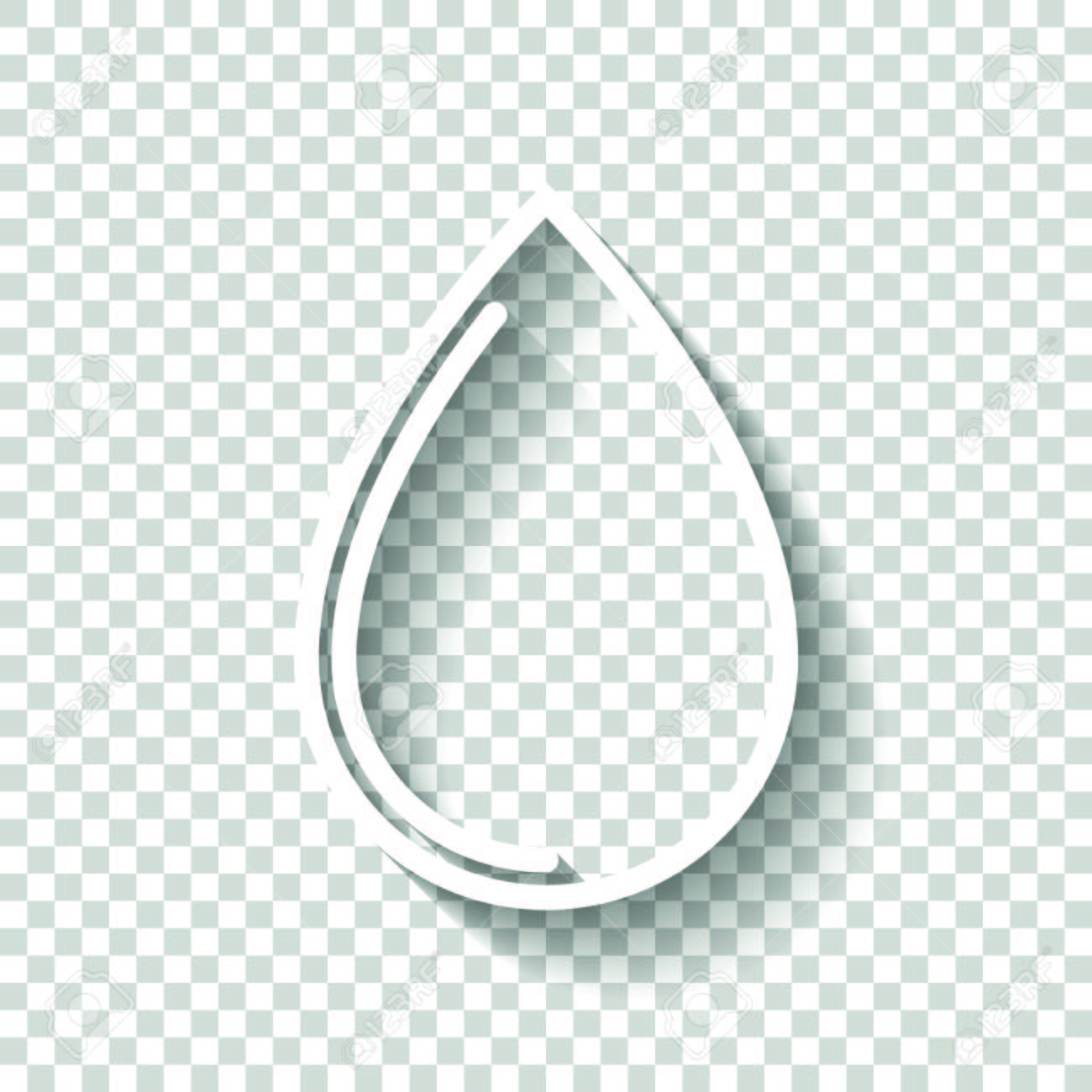 1300x1300 Water Drop Icon White Icon With Shadow On Transparent Backgroun