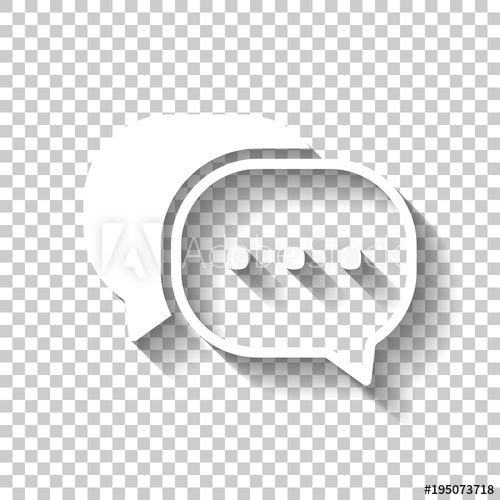 500x500 Chat Icon White Icon With Shadow On Transparent Background