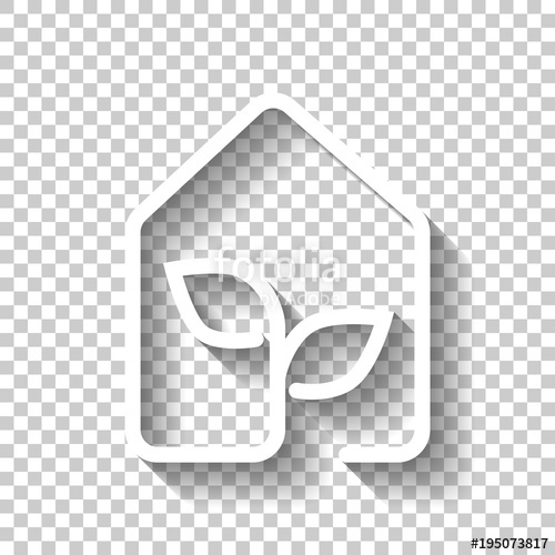 500x500 Eco House Icon Concept White Icon With Shadow On Transparent