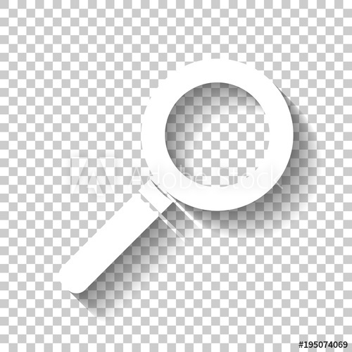 500x500 Magnifying Glass Icon White Icon With Shadow On Transparent