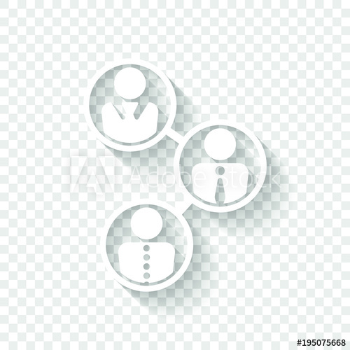 500x500 Office People, Team White Icon With Shadow On Transparent