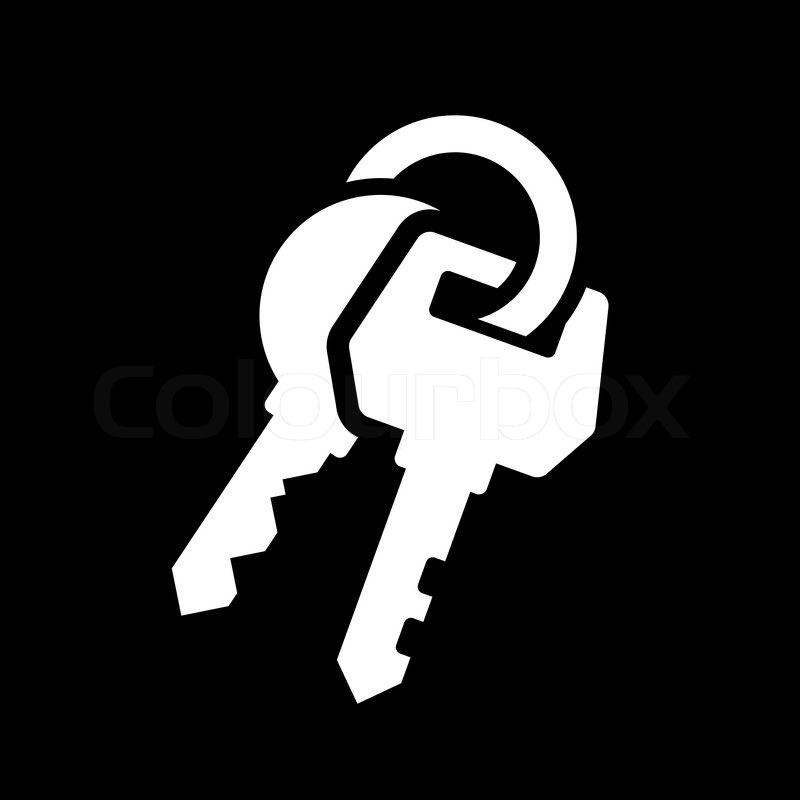 800x800 Keys Icon On Black Background Vector Stock Vector Colourbox