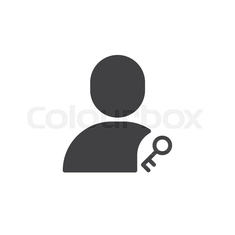 800x800 User Key Icon Vector, Filled Flat Stock Vector Colourbox