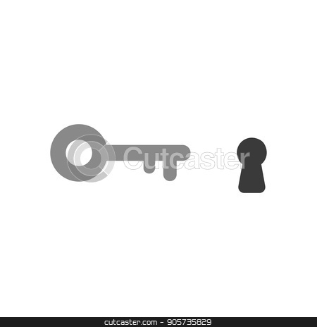 450x464 Flat Design Style Vector Concept Of Key Icon With Keyhole Stock Photo