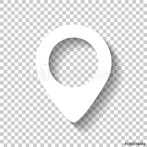 500x500 Map Label Icon White Icon With Shadow On Transparent Background