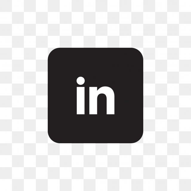 640x640 Linkedin Social Media Icon Design Template Vector, Black And White