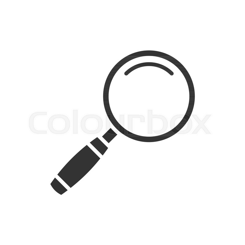 800x800 Magnifying Glass Black Icon White Icon Stock Vector Colourbox