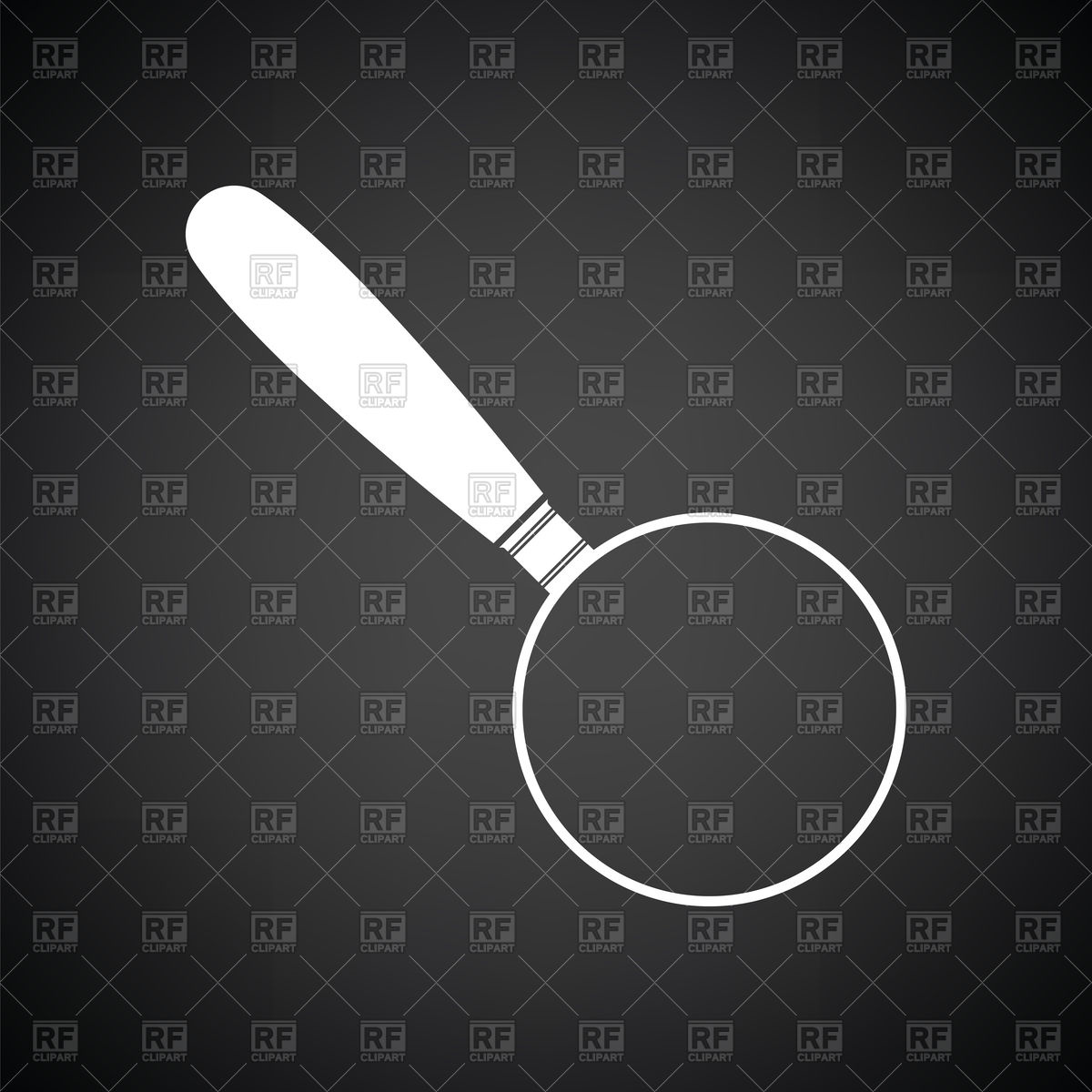 1200x1200 Magnifying Glass Icon On Black Background Vector Image Of Icons