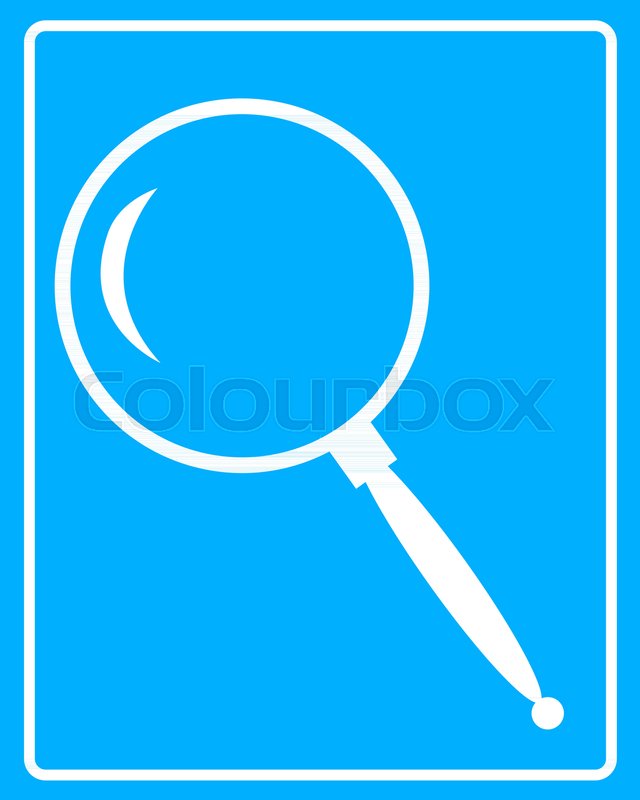 640x800 White Magnifying Glass Icon Blue Stock Vector Colourbox