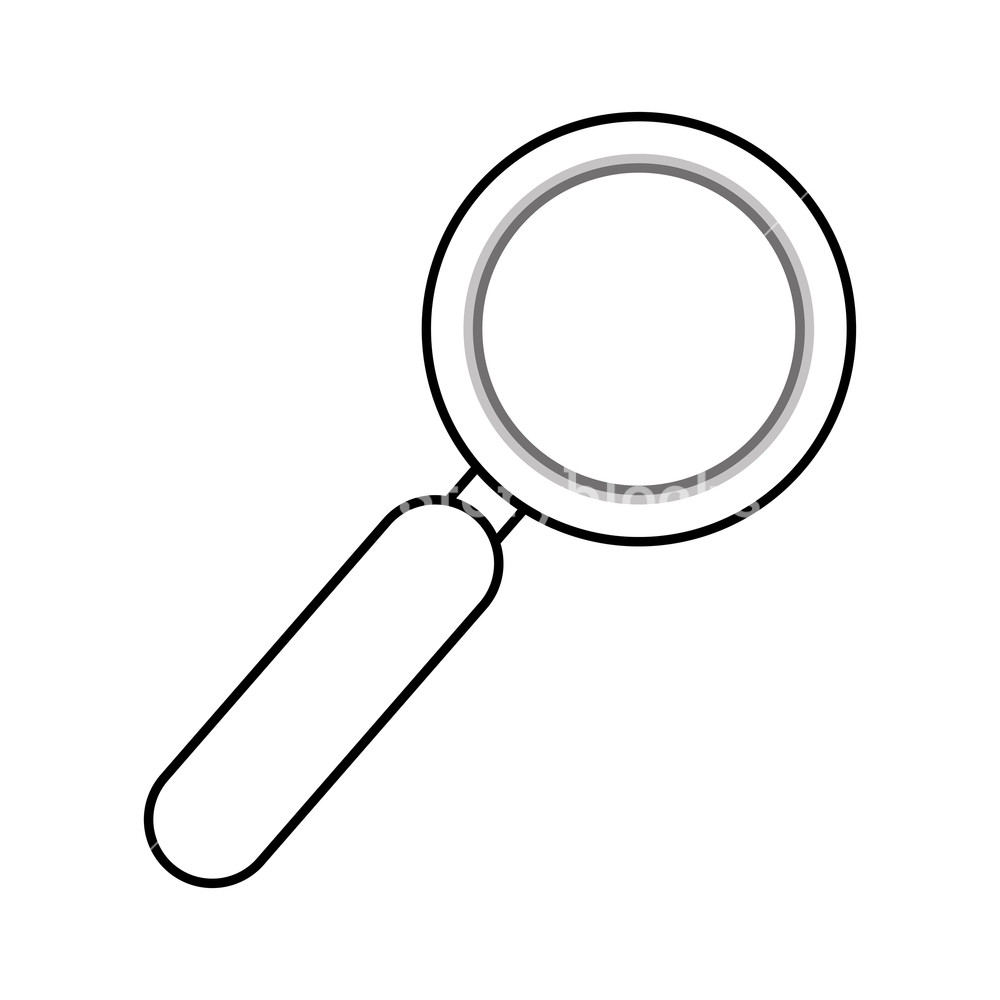1000x1000 Magnifying Glass Icon Black And White Vector Illustration Graphic