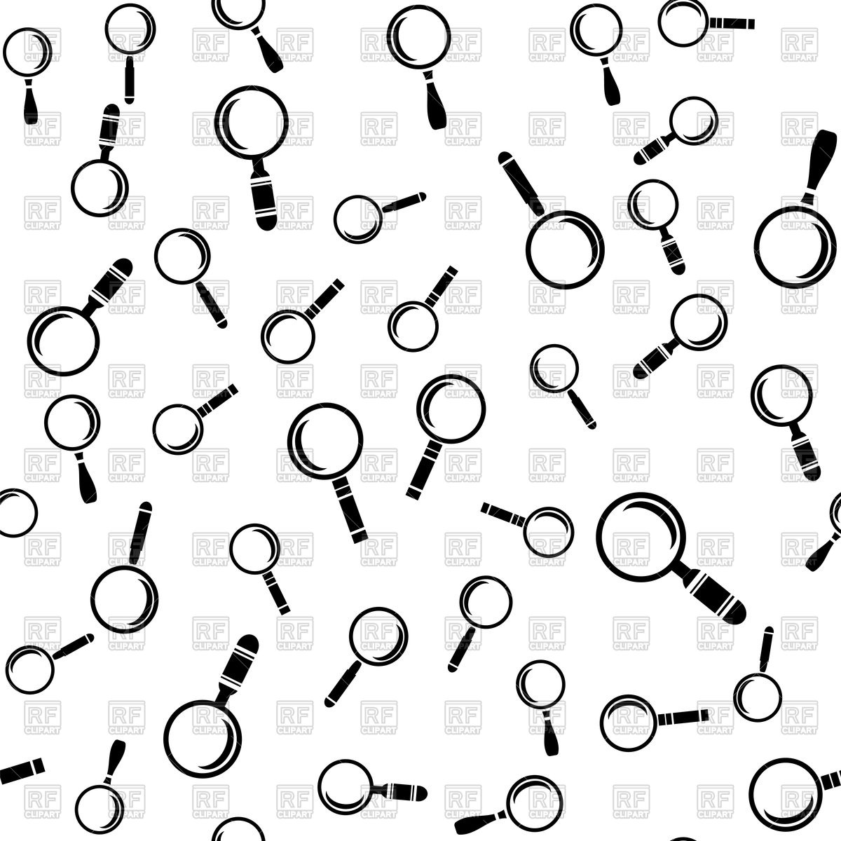 1200x1200 Different Magnifying Glass Icons Seamless Pattern Isolated