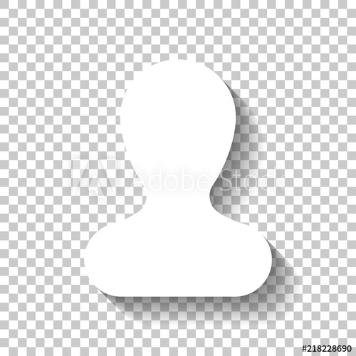 500x500 Simple Silhouette Of Man White Icon With Shadow On Transparent
