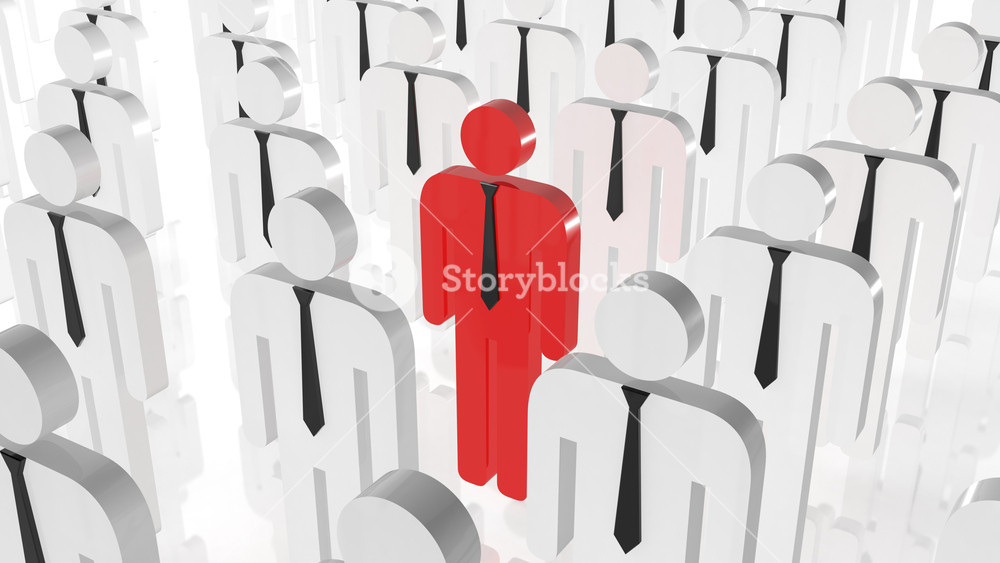 1000x563 Stand Out From Crowd Concept Red Man Icon In Middle Of White Man