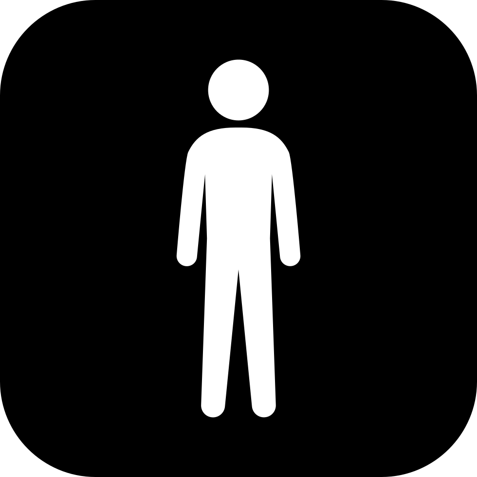 980x980 Standing Man White Silhouette In A Black Rounded Square Png