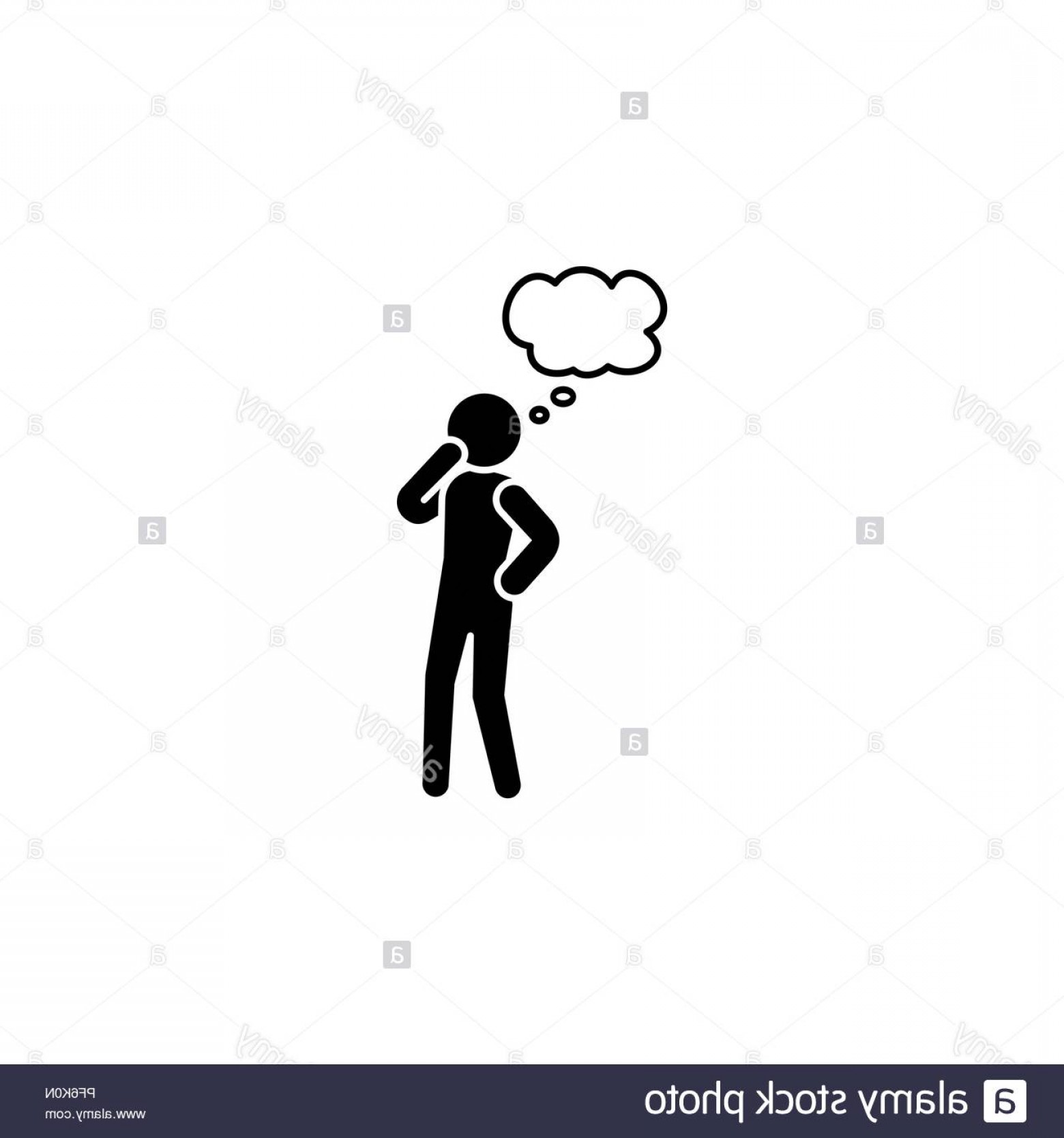 1560x1668 Thinking Man Icon Person Thinking Icon Black On White Background