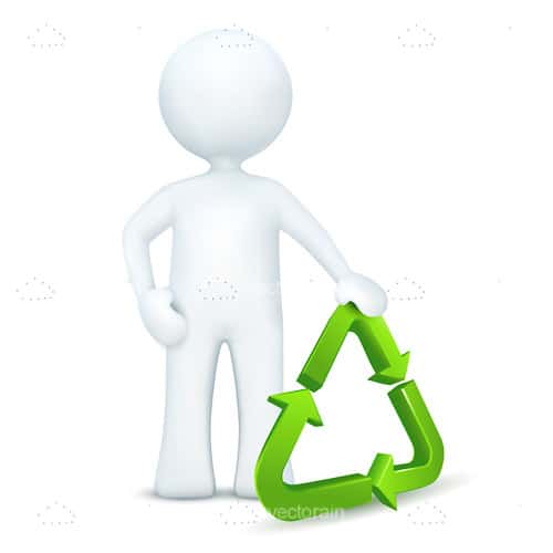 500x500 White Man Holding Recycling Logo