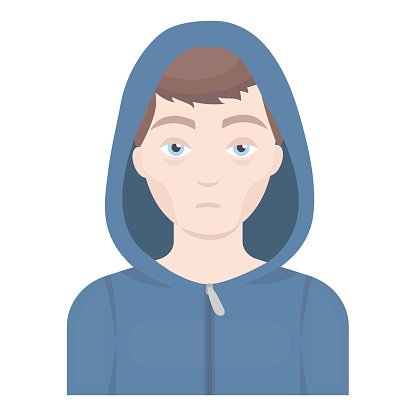 416x416 Drug Addict Man Icon In Cartoon Style Isolated On White Premium