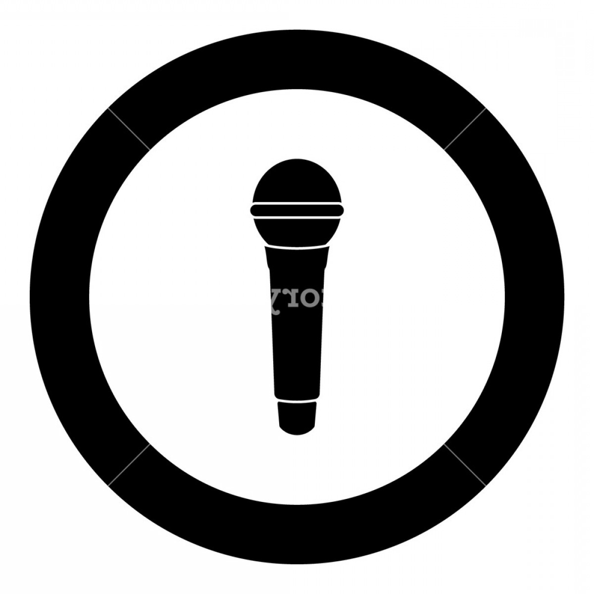 1200x1200 Microphone Icon Black Color In Circle Vector Illustration Isolated