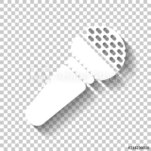 500x500 Hands Microphone Icon White Icon With Shadow On Transparent Bac