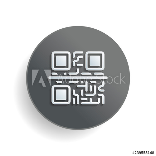 500x500 Scanning Qr Code Technology Icon White Paper Symbol On Gray