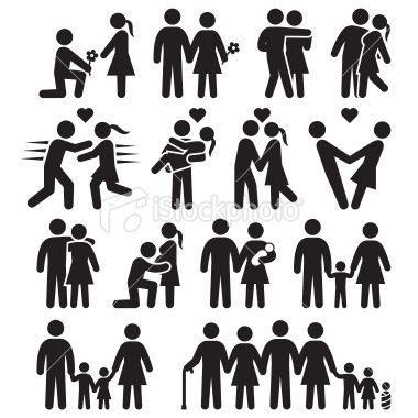 380x380 Love And Family Life Black White Icon Set Design Art