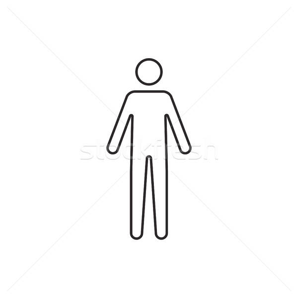 600x600 Outline People Icon Isolated On White Background Vector