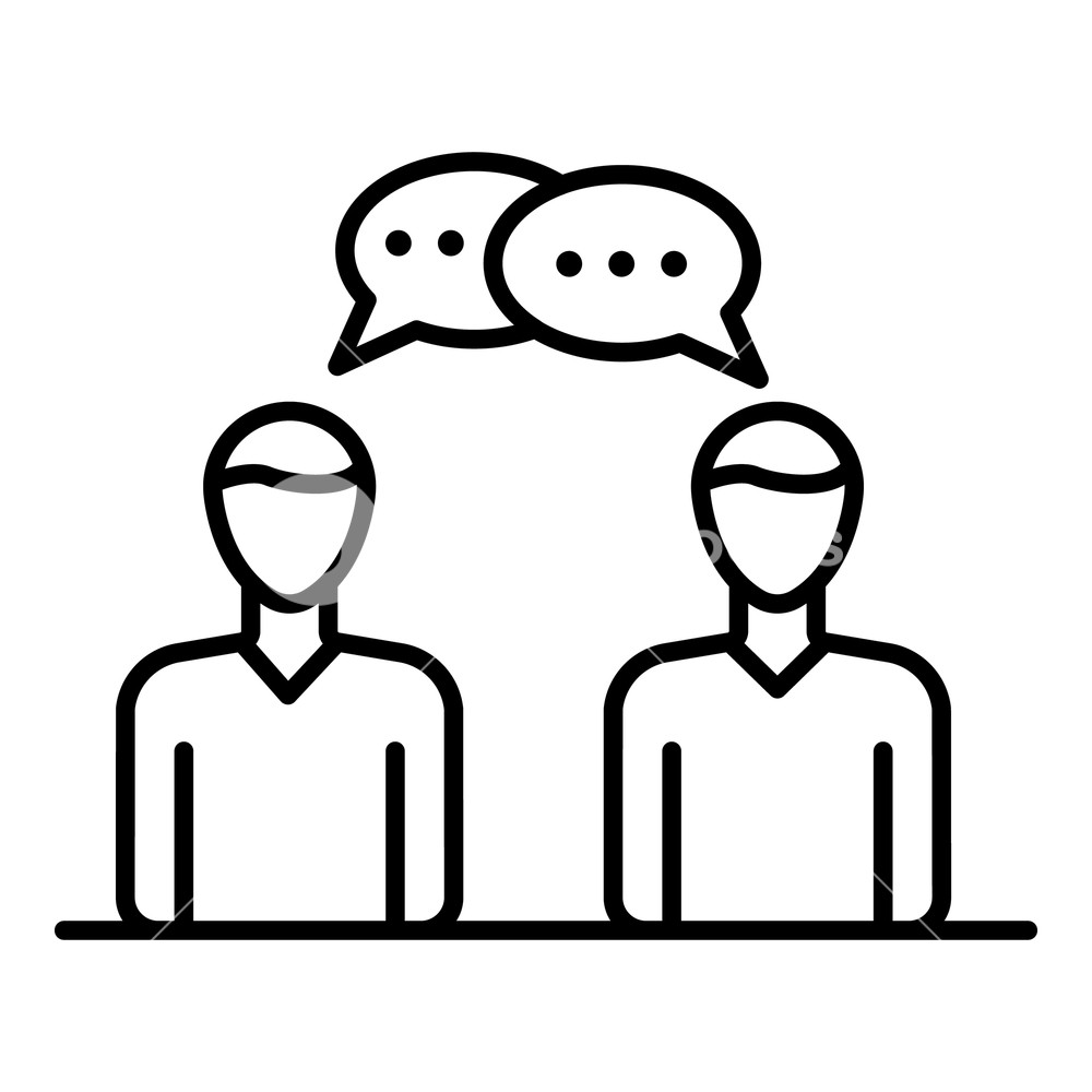 1000x1000 People Meeting Chat Icon Outline People Meeting Chat Vector Icon