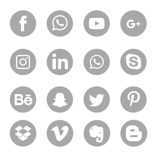 640x640 Gray Social Media Icons Set Symbol, Social Media Icons, Social