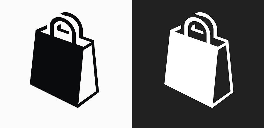 900x438 Shopping Bag Icon On Black And White Vector Backgrounds