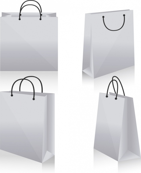 489x600 Shopping Bag Icons Design White Blank Sketch Free Vector