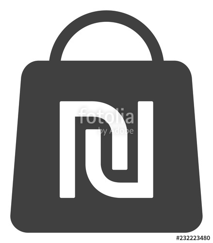 439x500 Shekel Shopping Bag Icon On A White Background Isolated Shekel
