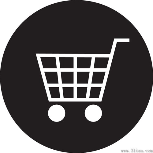 500x500 Vector Black Background Shopping Cart Icon Free Vector In Adobe