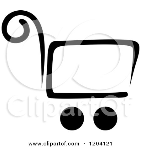 450x470 Clipart Of A Black And White Shopping Cart Icon