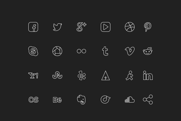 600x400 Free Social Media Icons