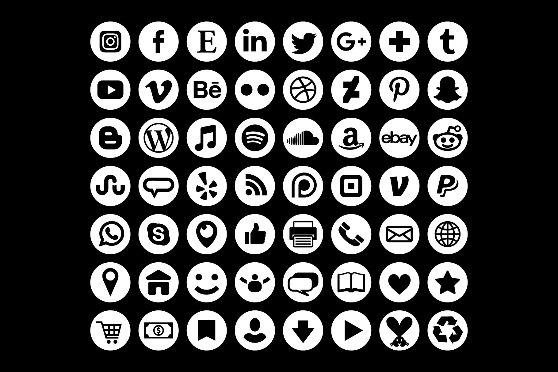 1820x1214 White Round Social Media Icons Graphic